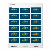 Elegant Waterverf Greenery Foliage Botanical Blue Etiket (Full Sheet)