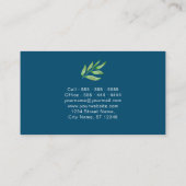 Elegant Waterverf Greenery Foliage Botanical Blue Visitekaartje (Achterkant)