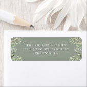 Elegant Waterverf Greenery Foliage Return Address Etiket (Insitu)