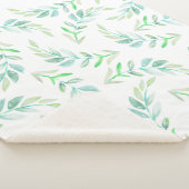 Elegant Waterverf Greenery Foliage Sherpa Deken (3/4)