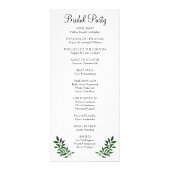 Elegant Waterverf Greenery Garden Wedding Programm Reclamekaart (Achterkant)