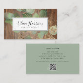 Elegant Waterverf Greenery Gold Leaf Visitekaartje (Voorkant / Achterkant)