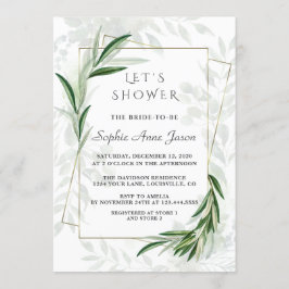 Elegant Waterverf Greenery Gold Vrijgezellenfeest Kaart