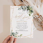 Elegant Waterverf Greenery Gold Vrijgezellenfeest Kaart<br><div class="desc">Dit elegante Boho Greenery-collectie is voorzien van gemengde waterverf groene bladeren in combinatie met een klastige serif en een delicaat sans lettertype in zwart,  met een monogram op de achterkant. Overeenkomende objecten beschikbaar.</div>