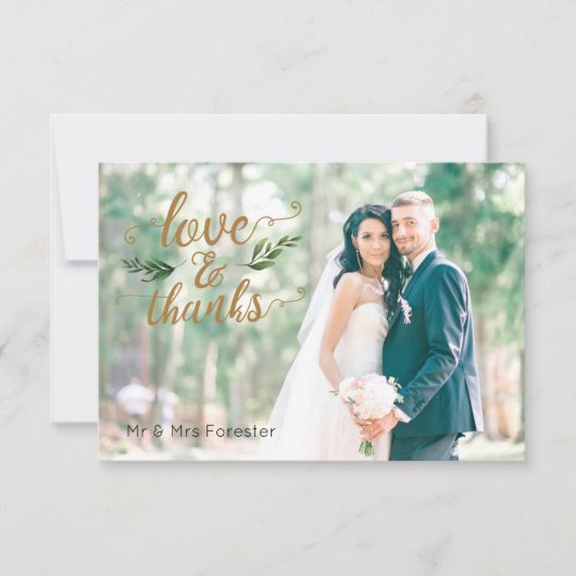 Elegant Waterverf Greenery Hartelijk dank Bedankkaart (Voorkant)