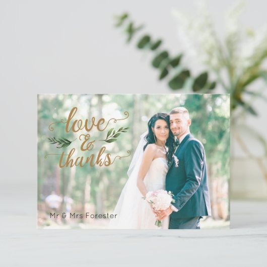 Elegant Waterverf Greenery Hartelijk dank Bedankkaart (Staand voorkant)