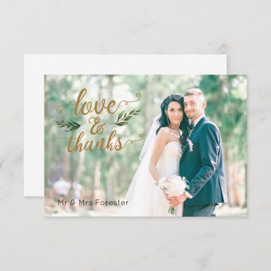 Elegant Waterverf Greenery Hartelijk dank Bedankkaart (Voorkant / Achterkant)