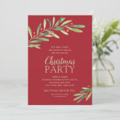 Elegant Waterverf Greenery kerstuitnodigingen (Staand voorkant)