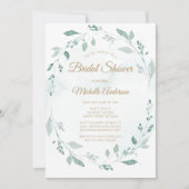 Elegant Waterverf Greenery Leaf Vrijgezellenfeest Kaart (Voorkant)