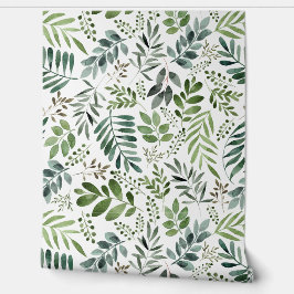 Elegant Waterverf Greenery Leaves Behang