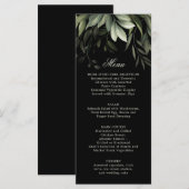 Elegant Waterverf Greenery Menu op Black (Voorkant / Achterkant)