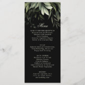 Elegant Waterverf Greenery Menu op Black (Voorkant)