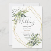 Elegant Waterverf Greenery Modern Wedding Kaart (Voorkant)
