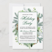 Elegant Waterverf Greenery Pine Holiday Kaart (Voorkant)