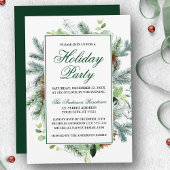 Elegant Waterverf Greenery Pine Holiday Kaart
