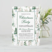 Elegant Waterverf Greenery Pines kerst Kaart (Staand voorkant)