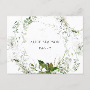 Elegant Waterverf Greenery Place Card Uitnodiging Briefkaart