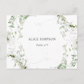 Elegant Waterverf Greenery Place Card Uitnodiging Briefkaart (Voorkant)