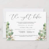 Elegant Waterverf Greenery Rehearsal Dinner Kaart (Voorkant)