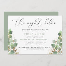 Elegant Waterverf Greenery Rehearsal Dinner