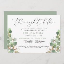 Elegant Waterverf Greenery Rehearsal Dinner Kaart