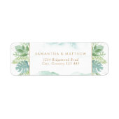 Elegant Waterverf Greenery Return Address Label (Voorkant)