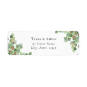 Elegant Waterverf Greenery Return Address Label (Voorkant)