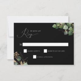 Elegant Waterverf Greenery RSVP Enclosure Kaart