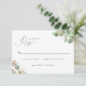 Elegant Waterverf Greenery RSVP Enclosure Kaart (Staand voorkant)