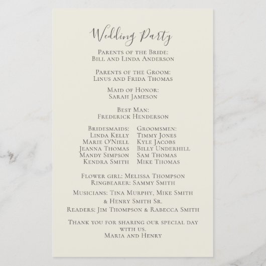 Elegant Waterverf Greenery Sage Wedding Programme (Achterkant)