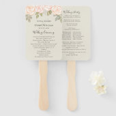 Elegant Waterverf Greenery Sage Wedding Programme Handwaaier (Voorkant en achterkant)