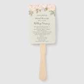 Elegant Waterverf Greenery Sage Wedding Programme Handwaaier (Voorkant)