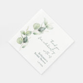 Elegant Waterverf Greenery Script Vrijgezellenfees Servet (Hoek)