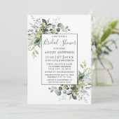 Elegant Waterverf Greenery Shower Sage Green Kaart (Staand voorkant)