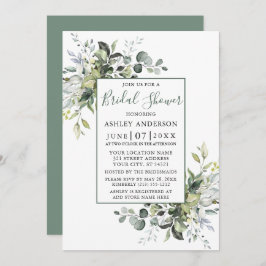 Elegant Waterverf Greenery Shower Sage Green Kaart