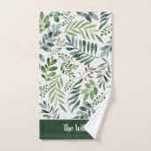 Elegant Waterverf Greenery verlaat persoonlijke Bad Handdoek (Handdoek)