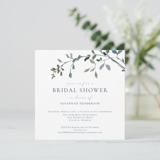 Elegant Waterverf Greenery Vines Vrijgezellenfeest Kaart (Staand voorkant)