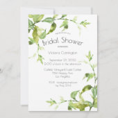 Elegant Waterverf Greenery Vrijgezellenfeest Kaart (Voorkant)