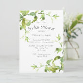 Elegant Waterverf Greenery Vrijgezellenfeest Kaart (Staand voorkant)