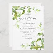 Elegant Waterverf Greenery Vrijgezellenfeest Kaart (Voorkant / Achterkant)