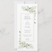 Elegant Waterverf Greenery Vrijgezellenfeest Kaart (Voorkant)