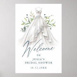 Elegant Waterverf Greenery Vrijgezellenfeest Welko Poster