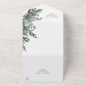 Elegant Waterverf Greenery Wedding All In One Uitnodiging (Buitenkant)