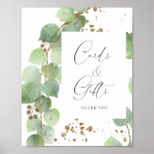 Elegant Waterverf Greenery Wedding Cards & Gifts Poster (Voorkant)