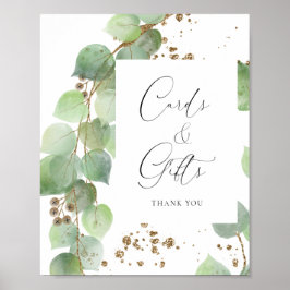 Elegant Waterverf Greenery Wedding Cards & Gifts Poster