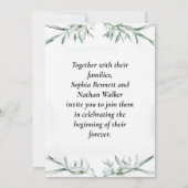 Elegant Waterverf Greenery Wedding Invitation Kaart (Achterkant)