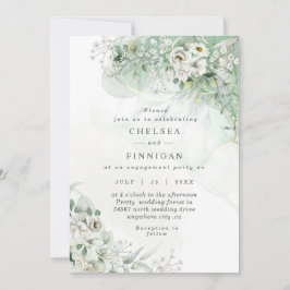 Elegant Waterverf Greenery Wedding Invitation Kaart