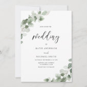 Elegant Waterverf Greenery Wedding Kaart (Voorkant)