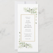 Elegant Waterverf Greenery Wedding Kaart (Voorkant)