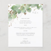Elegant Waterverf Greenery Wedding Menus (Voorkant)